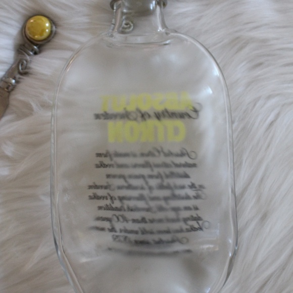 Absolut Citron Vodka bottle , melted flattened bottle with cheese knife - Picture 6 of 7